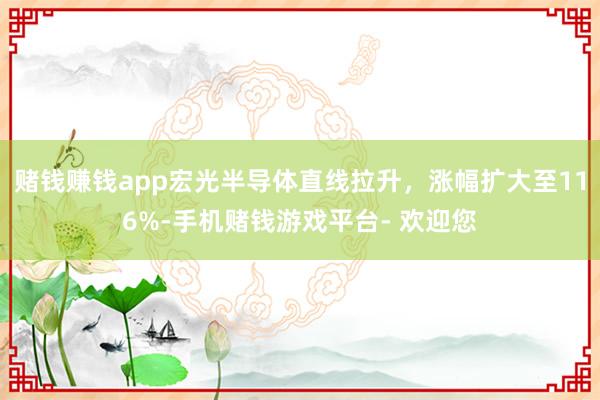 赌钱赚钱app宏光半导体直线拉升，涨幅扩大至116%-手机赌钱游戏平台- 欢迎您